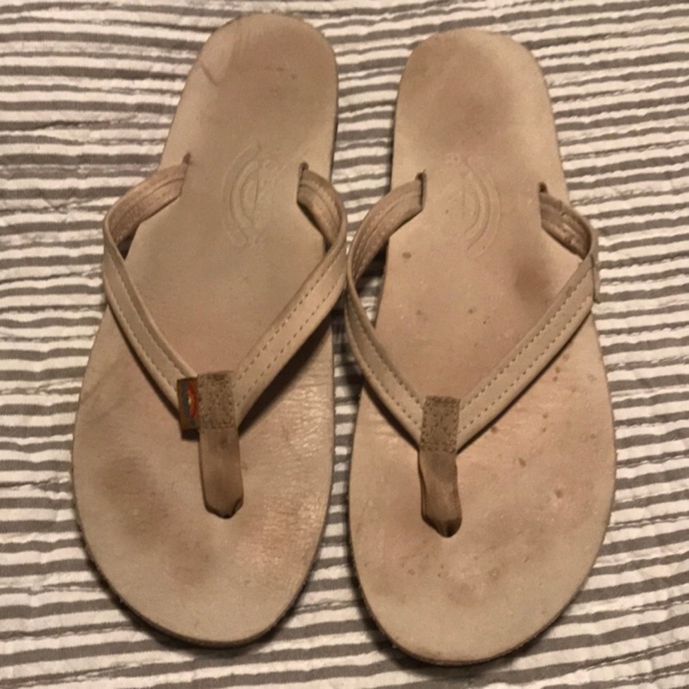 Rainbow thin strap flip flops